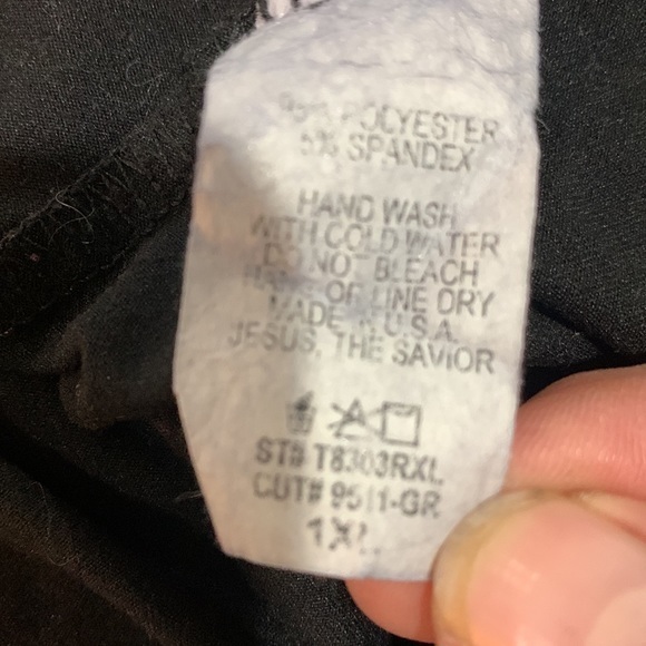 Reborn J‎ the plus black button up tie bottom ruffle sleeve tshirt size 1XL - Picture 6 of 6